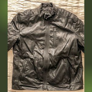 Men's Claiborne Leather Biker Outer Shell Coat